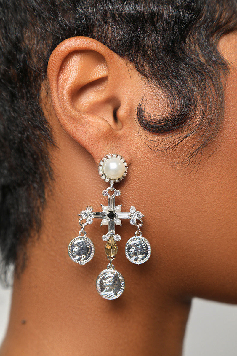 Pearl Coin Drop Earrings - Lilly's Kloset