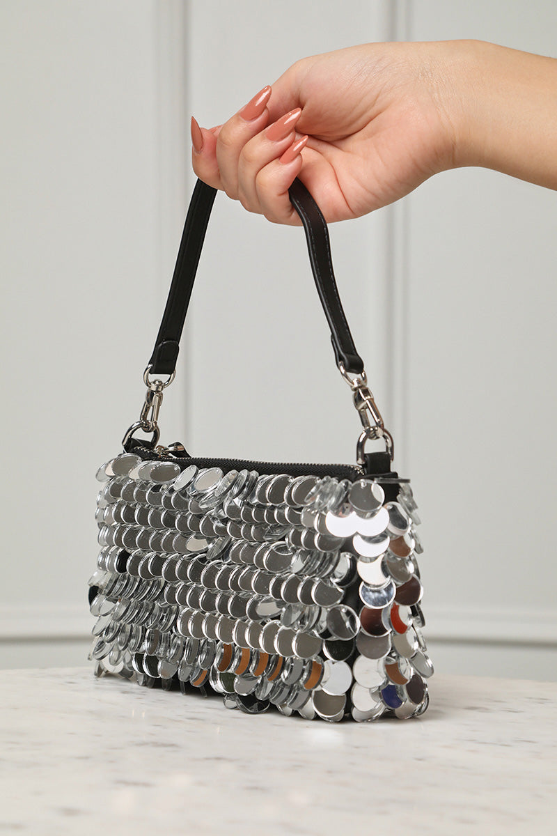 All That Glitters Sequin Purse (Silver) - Lilly's Kloset