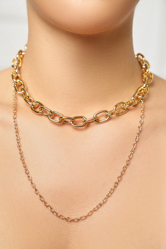 Gold Double Chain Necklace Set - Lilly's Kloset