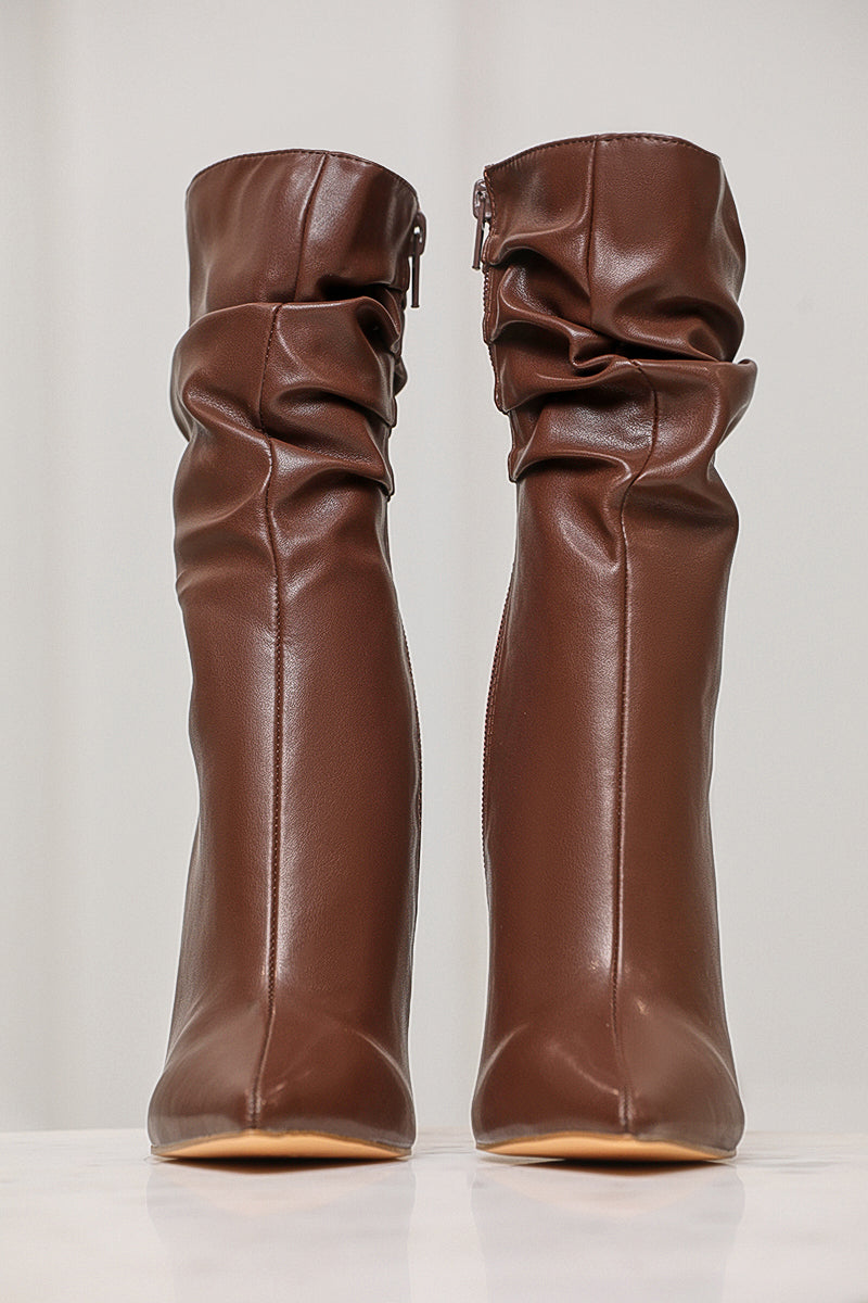 Gianna Booties (Brown) - Lilly's Kloset