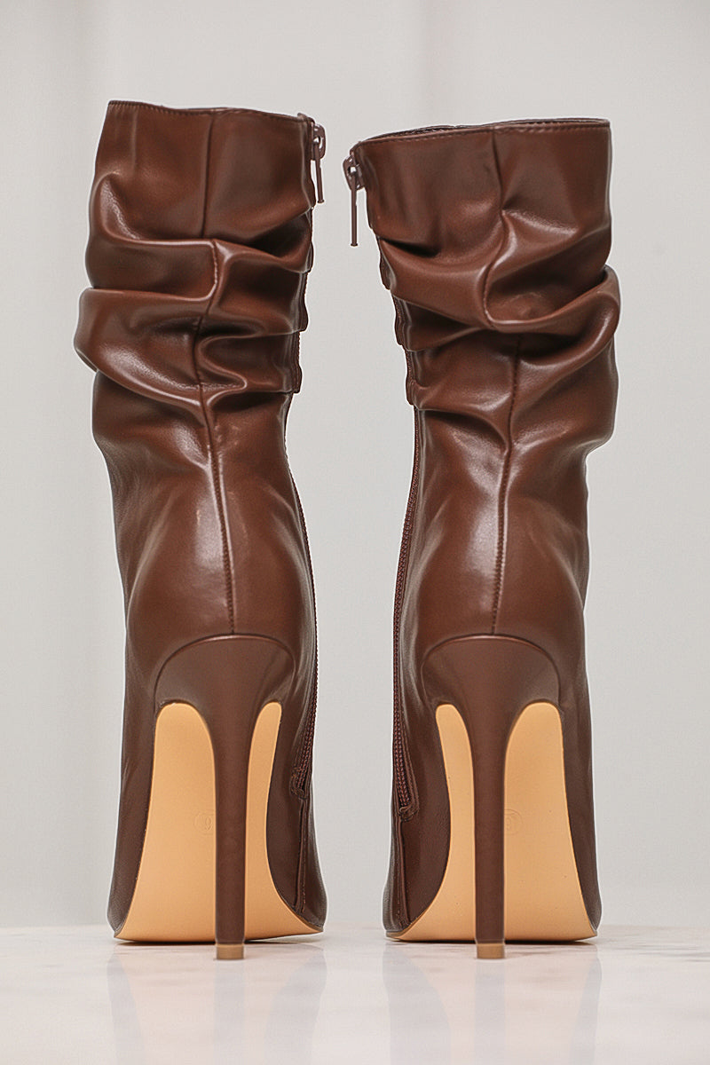 Gianna Booties (Brown) - Lilly's Kloset